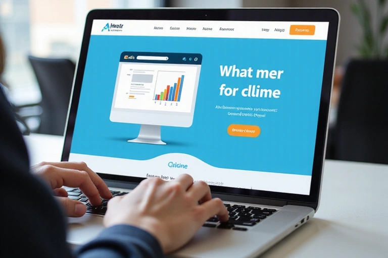 Personne utilisant un ordinateur portable, symbolisant l'accès au site web