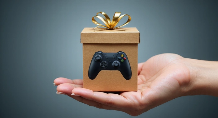 Main tendue offrant un cadeau, symbolisant les jeux gratuits