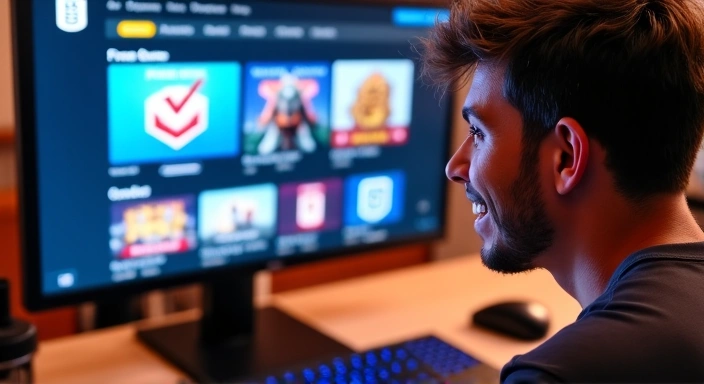 Personne regardant les jeux gratuits sur l'Epic Games Store